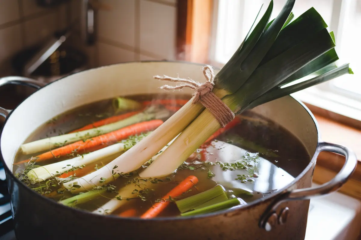 The Role of Dark Green Leek Tops in Soup