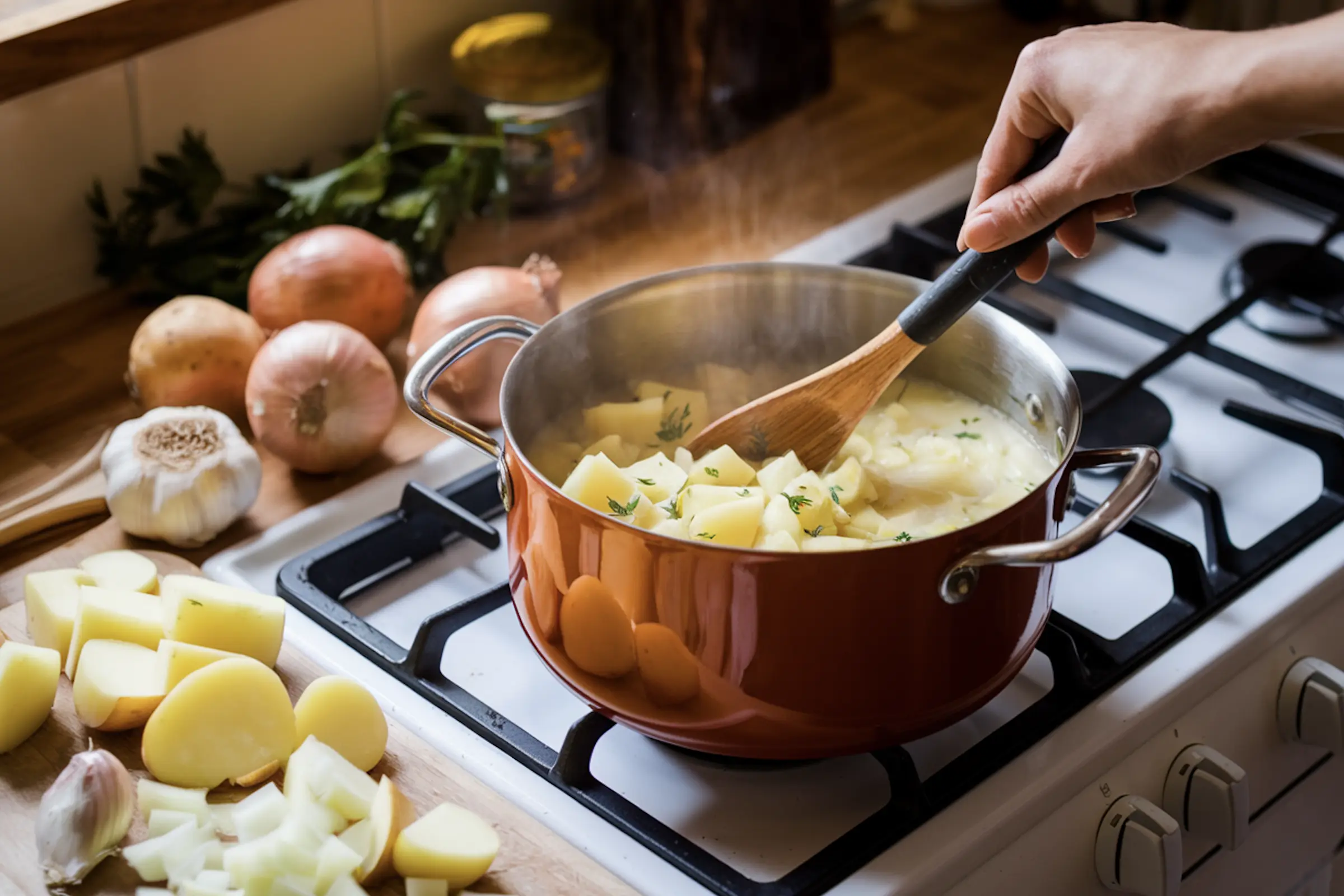 Step-by-Step Cooking Instructions of potato soup