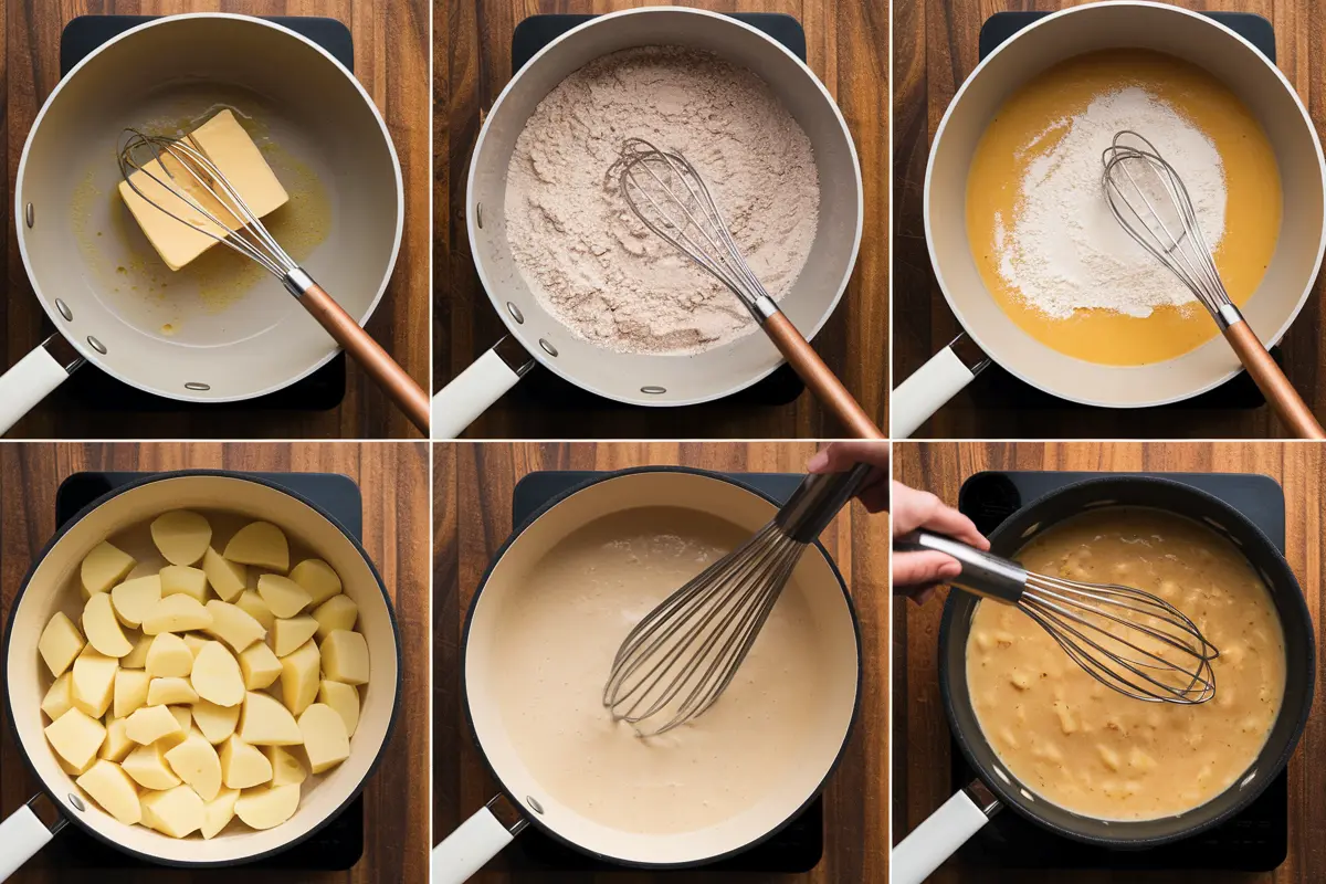 Preparation of potatoes soup